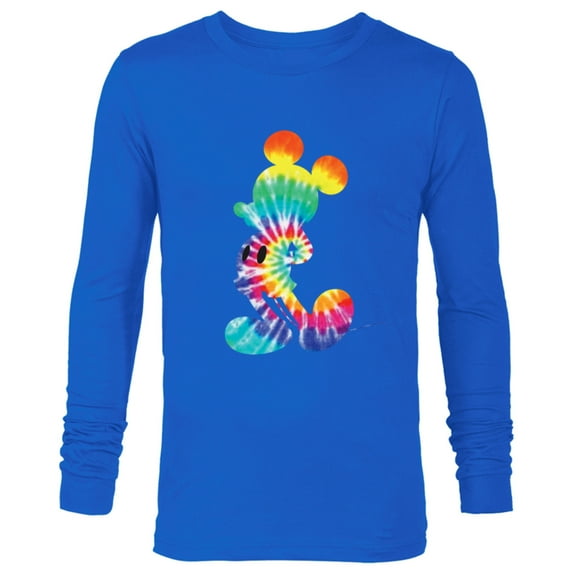 Disney Mickey Mouse Rainbow Tie Dye - Long Sleeve T-Shirt for Men- Customized-Royal