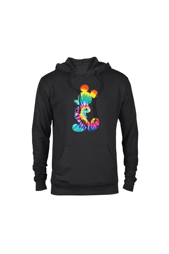 Mickey Mouse Rainbow Tie Dye - Pullover Hoodie for Adults -Customized-Black