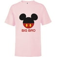 thumbnail image 1 of Disney Mickey Mouse Red Shorts Icon Big Bro Brother Family- Short Sleeve T-Shirt for Kids - Customized-Soft Pink, 1 of 5
