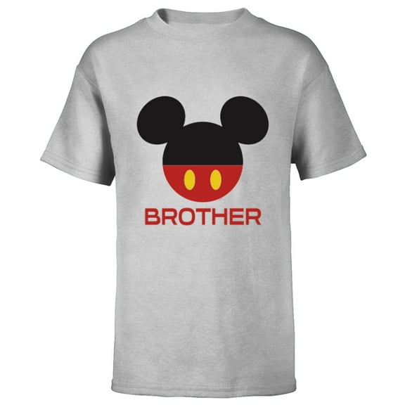 Disney Mickey Mouse Red Shorts Icon Brother Family- Short Sleeve T-Shirt for Kids - Customized-Athletic Heather