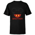 thumbnail image 1 of Disney Mickey Mouse Red Shorts Icon Brother Family- Short Sleeve T-Shirt for Kids - Customized-Black, 1 of 5