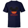 thumbnail image 1 of Disney Mickey Mouse Red Shorts Icon Bruder Family German- Short Sleeve T-Shirt for Kids - Customized-Navy, 1 of 5