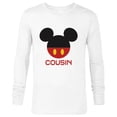 thumbnail image 1 of Disney Mickey Mouse Red Shorts Icon Cousin Family- Long Sleeve T-Shirt for Men - Customized-White, 1 of 5
