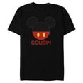 thumbnail image 1 of Disney Mickey Mouse Red Shorts Icon Cousin Family- Short Sleeve Blended T-Shirt for Adults - Customized-Black, 1 of 5