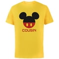 thumbnail image 1 of Disney Mickey Mouse Red Shorts Icon Cousin Family- Short Sleeve Cotton T-Shirt for Adults - Customized-Yellow, 1 of 5