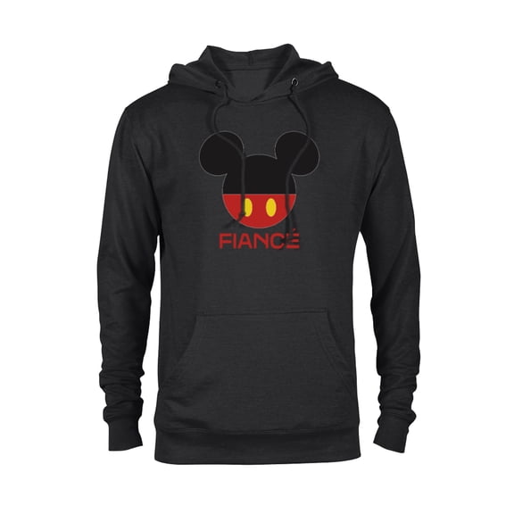 Disney Mickey Mouse Red Shorts Icon Fiancé Engagement Family- Pullover Hoodie for Adults - Customized-Black