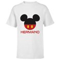 thumbnail image 1 of Disney Mickey Mouse Red Shorts Icon Hermano Familia Spanish- Short Sleeve T-Shirt for Kids - Customized-White, 1 of 5