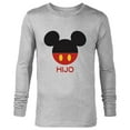 thumbnail image 1 of Disney Mickey Mouse Red Shorts Icon Hijo Familia Spanish- Long Sleeve T-Shirt for Men - Customized-Athletic Heather, 1 of 5