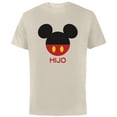 thumbnail image 1 of Disney Mickey Mouse Red Shorts Icon Hijo Familia Spanish- Short Sleeve Cotton T-Shirt for Adults - Customized-Natural, 1 of 5
