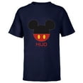 thumbnail image 1 of Disney Mickey Mouse Red Shorts Icon Hijo Familia Spanish- Short Sleeve T-Shirt for Kids - Customized-Navy, 1 of 5
