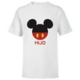 thumbnail image 1 of Disney Mickey Mouse Red Shorts Icon Hijo Familia Spanish- Short Sleeve T-Shirt for Kids - Customized-White, 1 of 5
