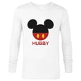 thumbnail image 1 of Disney Mickey Mouse Red Shorts Icon Hubby Husband Family- Long Sleeve T-Shirt for Men - Customized-White, 1 of 5