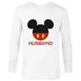 thumbnail image 1 of Disney Mickey Mouse Red Shorts Icon Husband Family- Long Sleeve T-Shirt for Men - Customized-White, 1 of 5