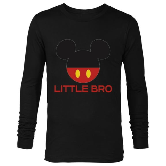 Disney Mickey Mouse Red Shorts Icon Little Bro Family- Long Sleeve T-Shirt for Men - Customized-Black