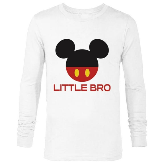 Disney Mickey Mouse Red Shorts Icon Little Bro Family- Long Sleeve T-Shirt for Men - Customized-White