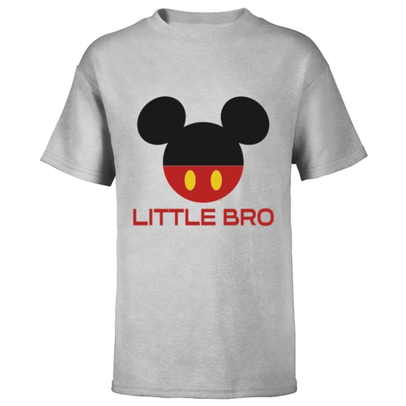 Disney Mickey Mouse Red Shorts Icon Little Bro Family- Short Sleeve T-Shirt for Kids - Customized-Athletic Heather