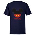 thumbnail image 1 of Disney Mickey Mouse Red Shorts Icon Primo Familia Spanish- Short Sleeve T-Shirt for Kids - Customized-Navy, 1 of 5