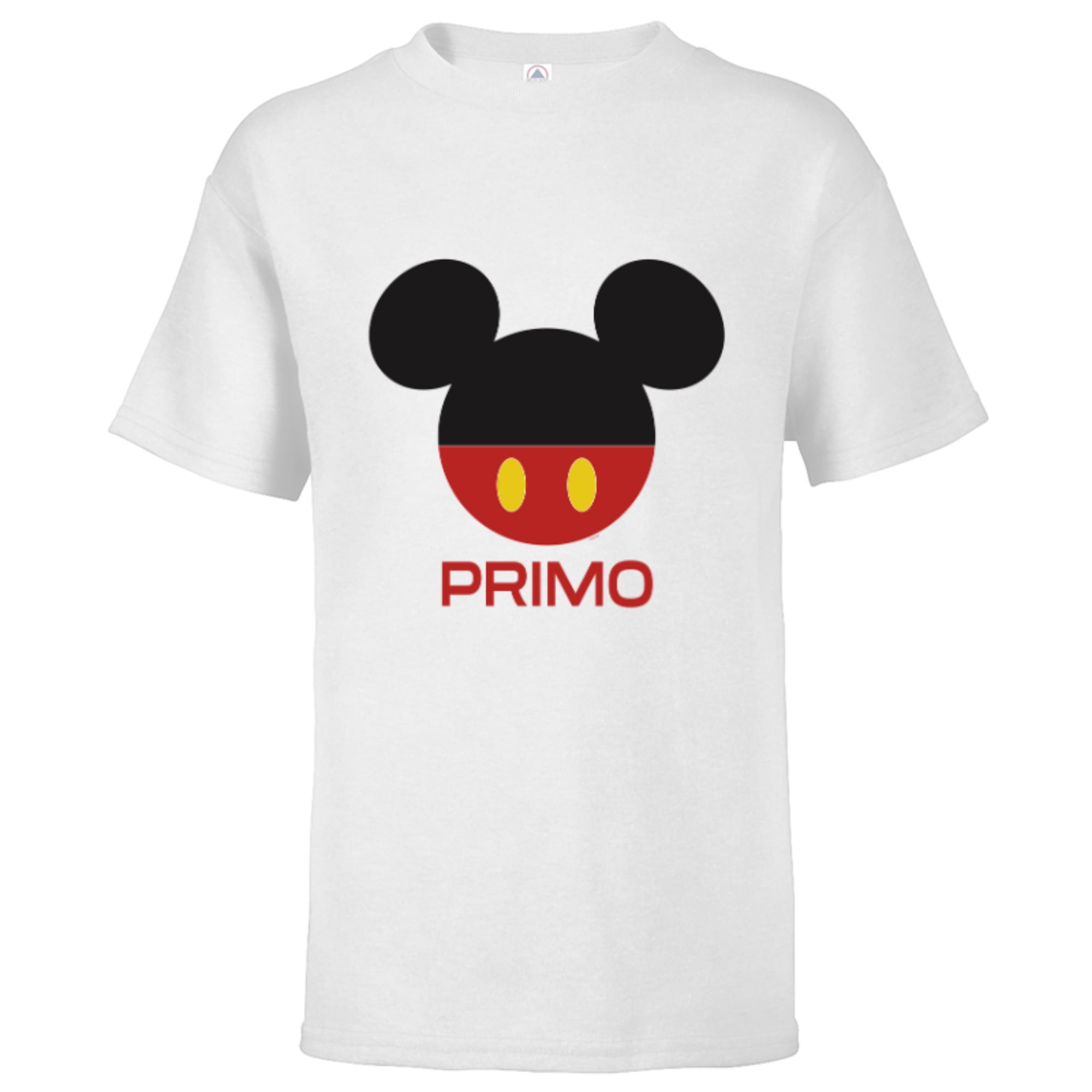 Disney Mickey Mouse Red Shorts Icon Primo Familia Spanish- Short Sleeve ...