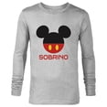 thumbnail image 1 of Disney Mickey Mouse Red Shorts Icon Sobrino Familia Spanish- Long Sleeve T-Shirt for Men - Customized-Athletic Heather, 1 of 5