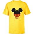 thumbnail image 1 of Disney Mickey Mouse Red Shorts Icon Son Family- Short Sleeve T-Shirt for Kids - Customized-Yellow, 1 of 5