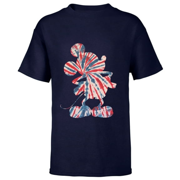 Disney Mickey Mouse Red White Blue Tie Dye - Short Sleeve T-Shirt for Kids - Customized-Navy