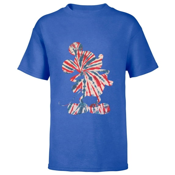Disney Mickey Mouse Red White Blue Tie Dye - Short Sleeve T-Shirt for Kids - Customized-Royal