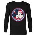 thumbnail image 1 of Disney Mickey Mouse Red White and Blue Retro Americana - Long Sleeve T-Shirt for Men - Customized-Black, 1 of 5