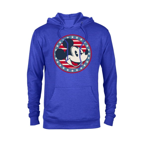 Disney Mickey Mouse Red White and Blue Retro Americana - Pullover Hoodie for Adults - Customized-Royal