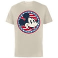 thumbnail image 1 of Disney Mickey Mouse Red White and Blue Retro Americana - Short Sleeve Cotton T-Shirt for Adults - Customized-Natural, 1 of 5
