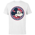 thumbnail image 1 of Disney Mickey Mouse Red White and Blue Retro Americana - Short Sleeve Cotton T-Shirt for Adults - Customized-White, 1 of 5