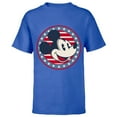 thumbnail image 1 of Disney Mickey Mouse Red White and Blue Retro Americana - Short Sleeve T-Shirt for Kids - Customized-Royal, 1 of 5