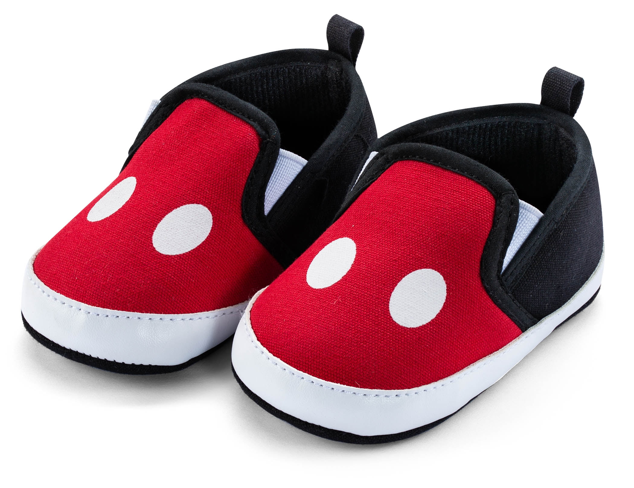 Disney Mickey Mouse Red and Black Infant Prewalker Soft Sole Slip