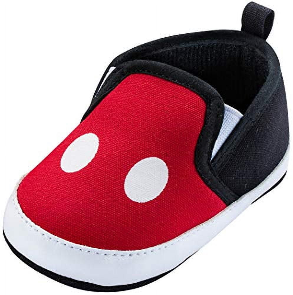 Disney Mickey Mouse Red and Black Infant Prewalker Soft Sole Slip