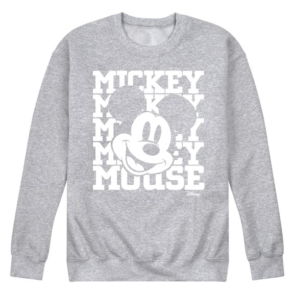 Disney - Mickey Mouse - Repeated Mickey - Men's Crew Neck Fleece Pullover