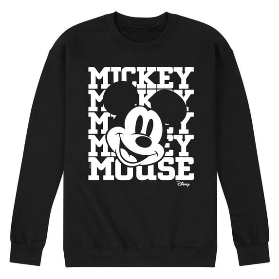 Disney - Mickey Mouse - Repeated Mickey - Men's Crew Neck Fleece Pullover