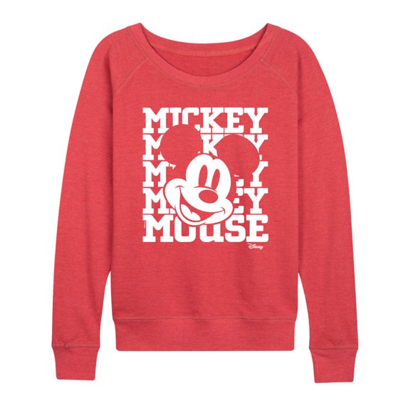 Disney - Mickey Mouse - Repeated Mickey - Women's Lightweight French Terry Pullover