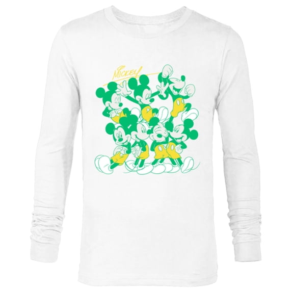 Disney Mickey Mouse Retro Classic Poses - Long Sleeve T-Shirt for Men - Customized-White