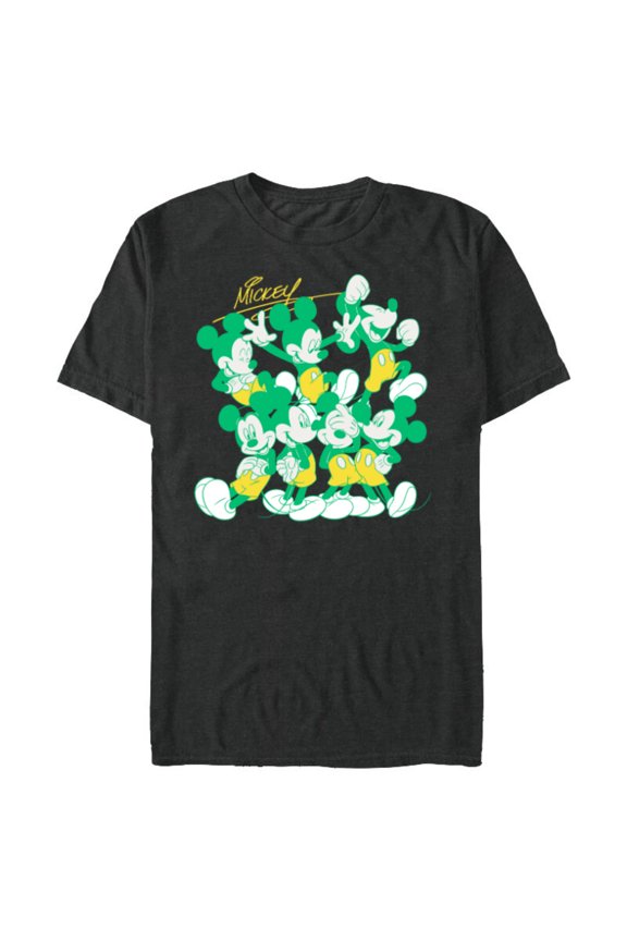 Mickey Mouse Retro Classic Poses - Short Sleeve Blended T-Shirt for Adults - Customized-Dark Heather