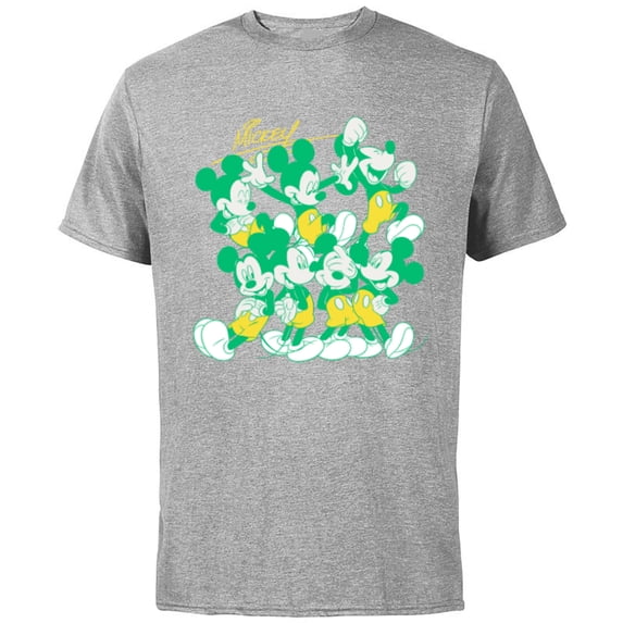 Disney Mickey Mouse Retro Classic Poses - Short Sleeve Cotton T-Shirt for Adults - Customized-Athletic Heather