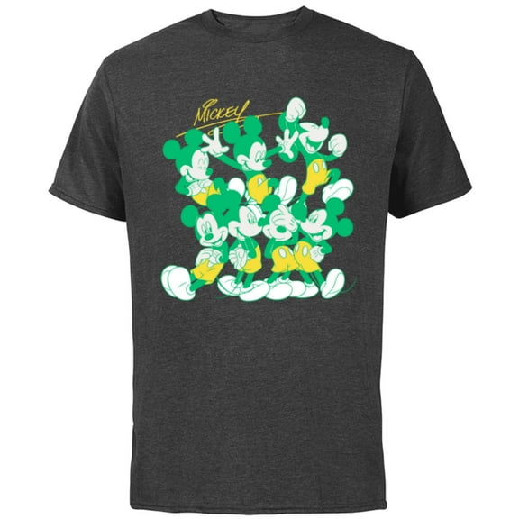 Disney Mickey Mouse Retro Classic Poses - Short Sleeve Cotton T-Shirt for Adults - Customized-Charcoal