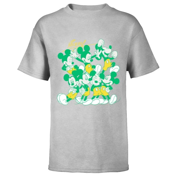 Disney Mickey Mouse Retro Classic Poses - Short Sleeve T-Shirt for Kids - Customized-Athletic Heather