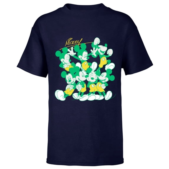 Disney Mickey Mouse Retro Classic Poses - Short Sleeve T-Shirt for Kids - Customized-Navy