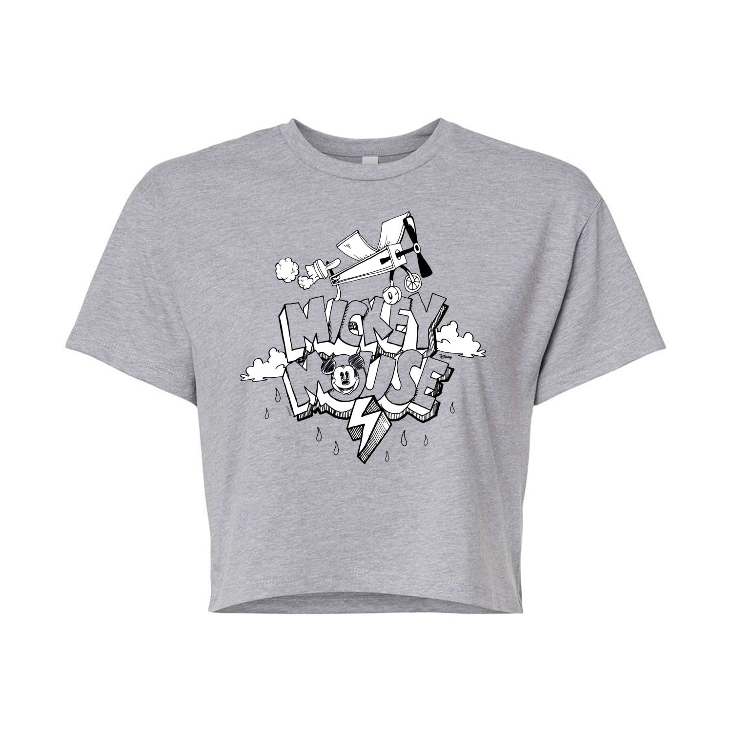 Mickey White Printed Cotton T-Shirt