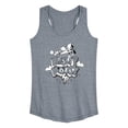 thumbnail image 1 of Disney - Mickey Mouse - Retro Style Black & White Cartoon - Women's Racerback Tank Top, 1 of 4