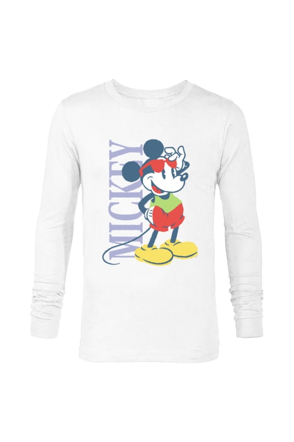 Mickey Mouse Retro Vintage Summer Beach Vacation Vibe - Long Sleeve T-Shirt for Men - Customized-White
