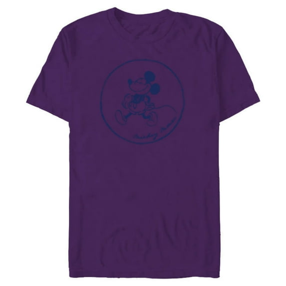 Disney Mickey Mouse Retro Vintage Walking in a Circle - Short Sleeve Blended T-Shirt for Adults - Customized-Purple