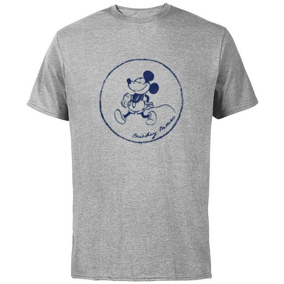 Disney Mickey Mouse Retro Vintage Walking in a Circle - Short Sleeve Cotton T-Shirt for Adults - Customized-Athletic Heather