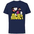 thumbnail image 1 of Disney Mickey Mouse Retro Whistling Music Super Cool Stroll - Short Sleeve Cotton T-Shirt for Adults - Customized-Navy, 1 of 5