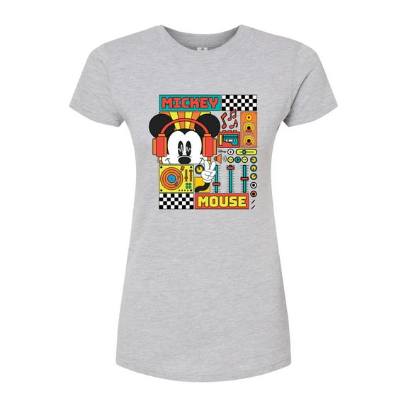 Disney - Mickey Mouse Rhythm Waves - Juniors Fitted Graphic T-Shirt