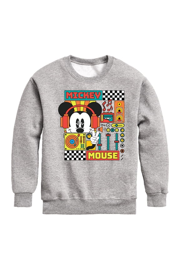 - Mickey Mouse Rhythm Waves Graphic Long Sleeve Fleece Sweatshirt